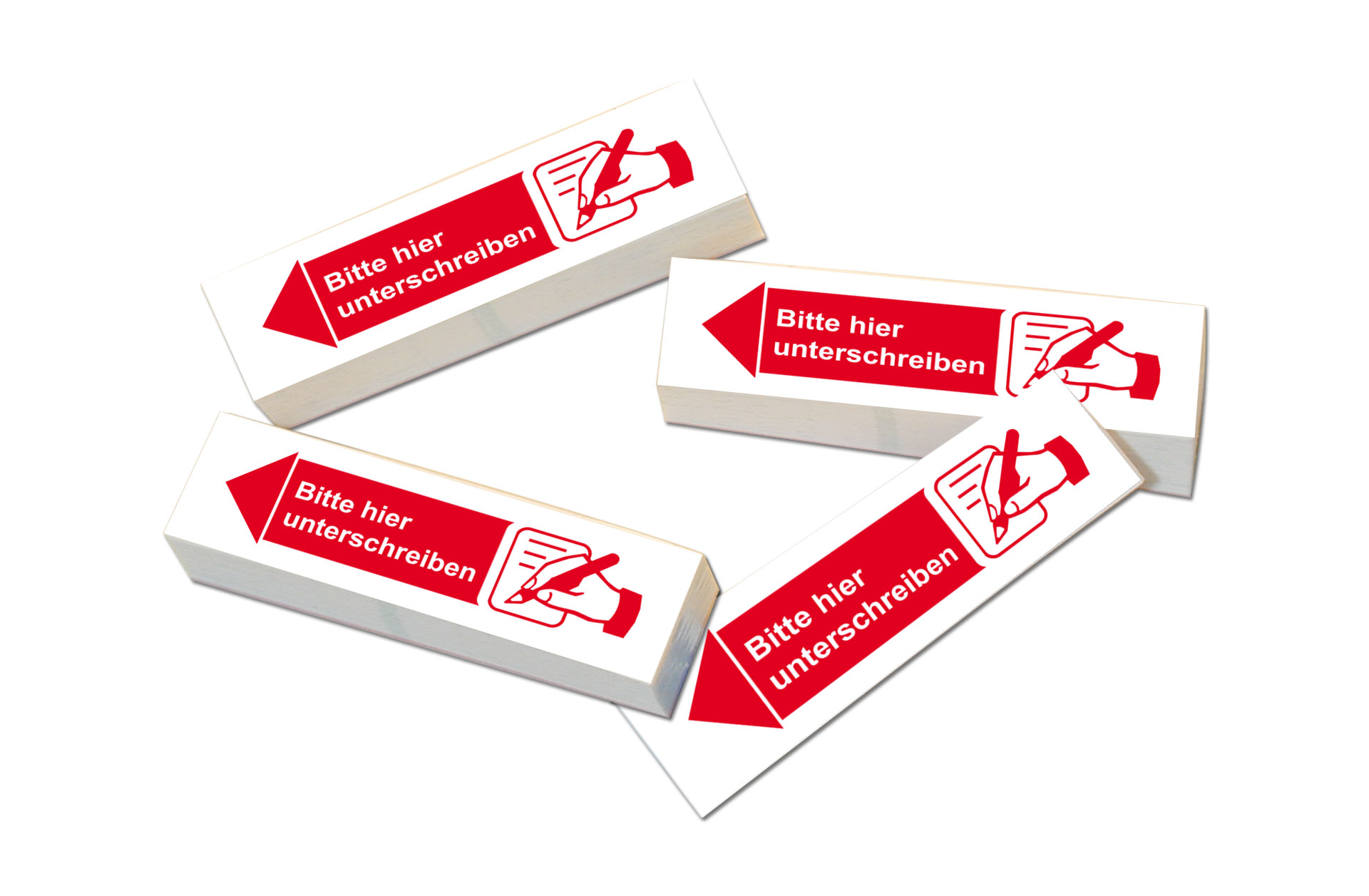 Haftnotizen bitte hier unterschreiben links