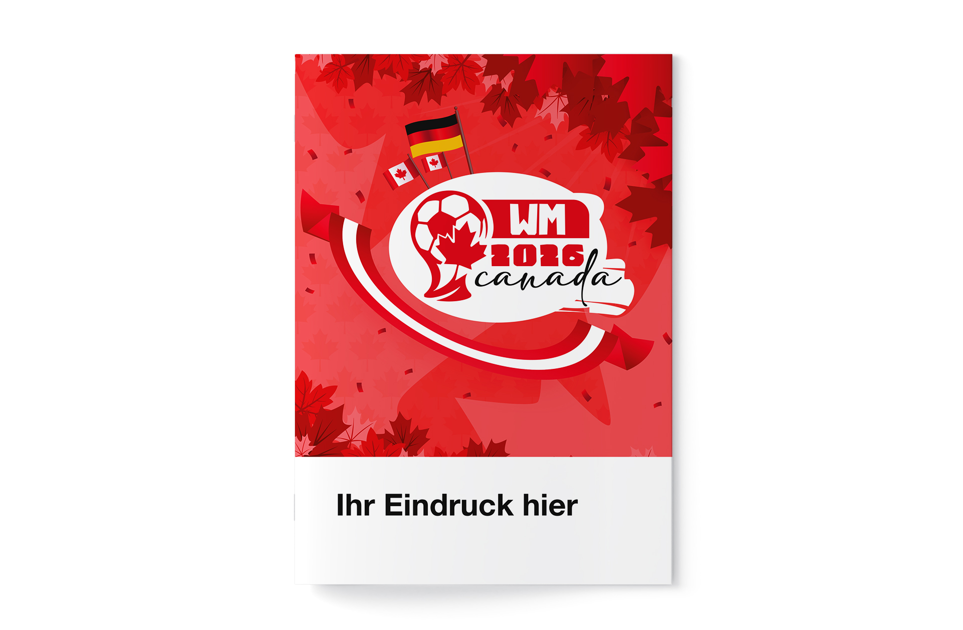 Fußball WM 2026 Spielplan Broschüre Deckblatt Eindruck