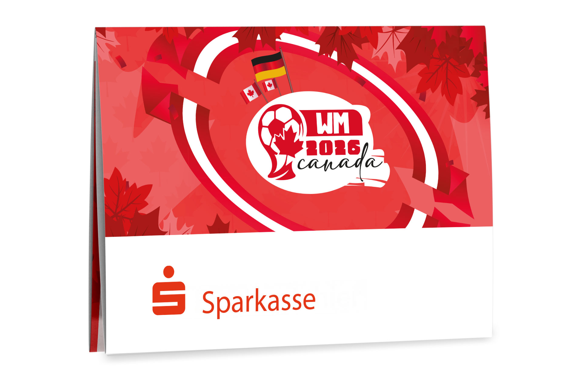 Fußball WM 2026 - Spielplan Leporello Flyer Sparkasse
