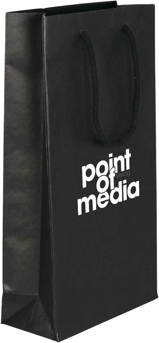Bedruckte Tragetasche Flaschentasche Premium schwarz Logo