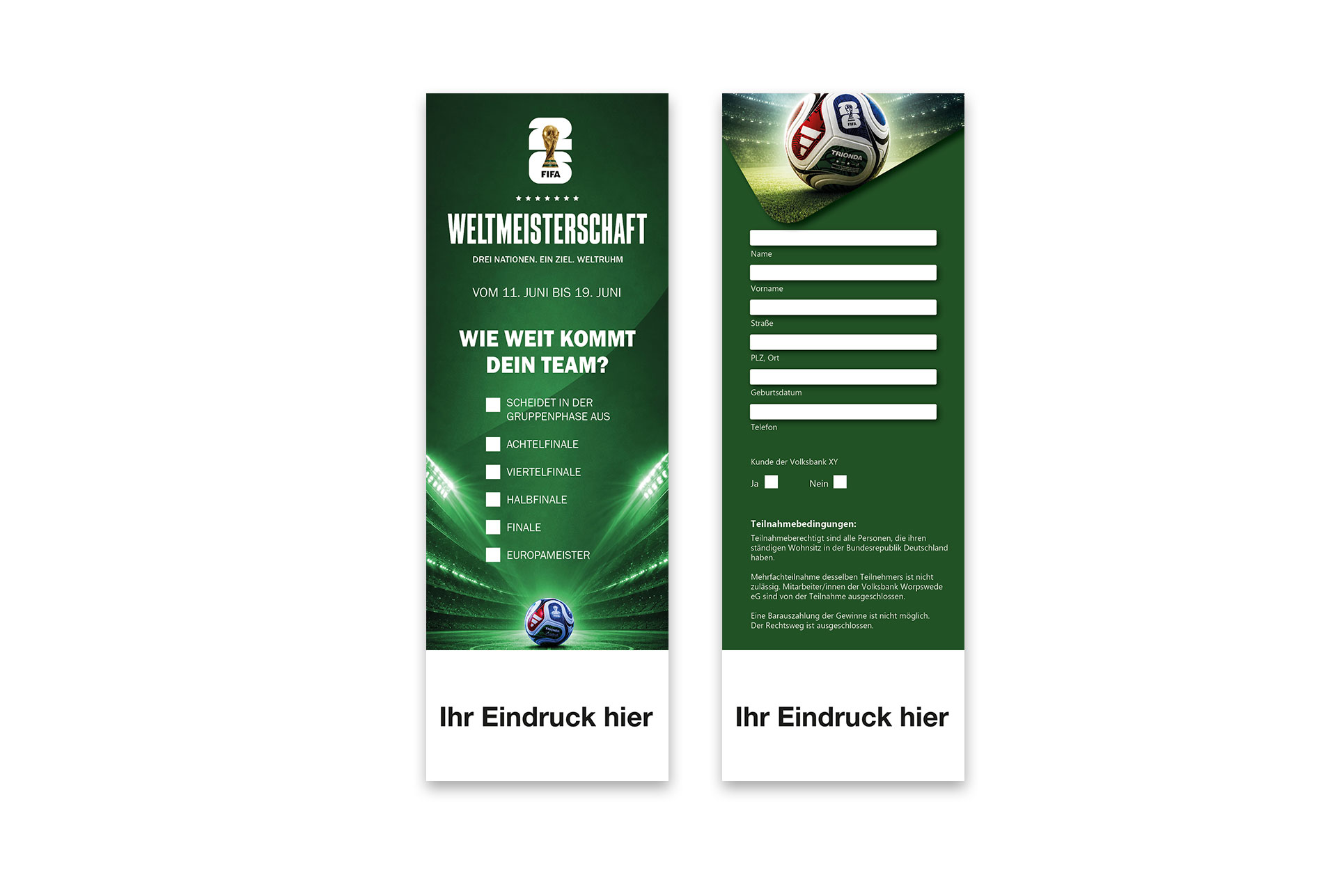 Fußball WM 2026 - Tippschein