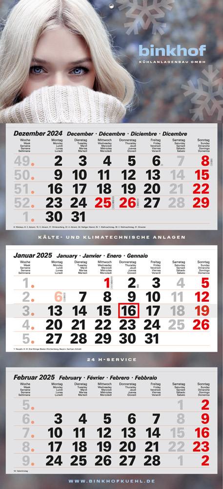 Wandkalender Primus Euro West 3M Wandkalender Primus Euro West 3M