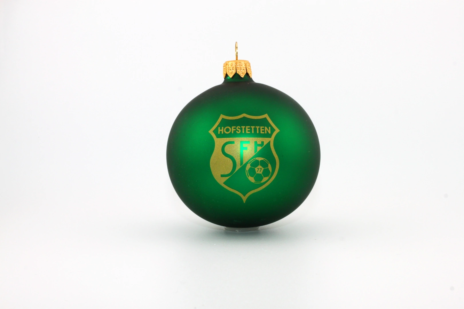 Individuelle weihnachtskugeln “ grüne Kugel mit Stadtwappen Hochstetten