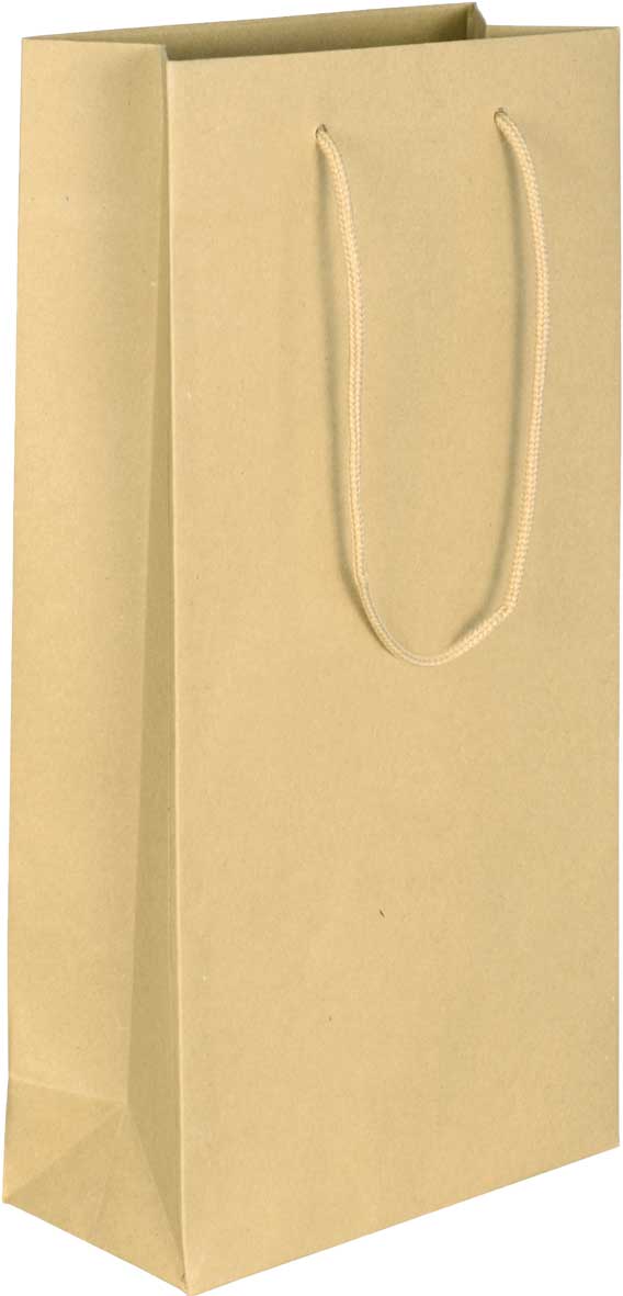Bedruckte Tragetasche Flaschentasche Premium braun Flaschentasche "Premium" für 2 Flaschen