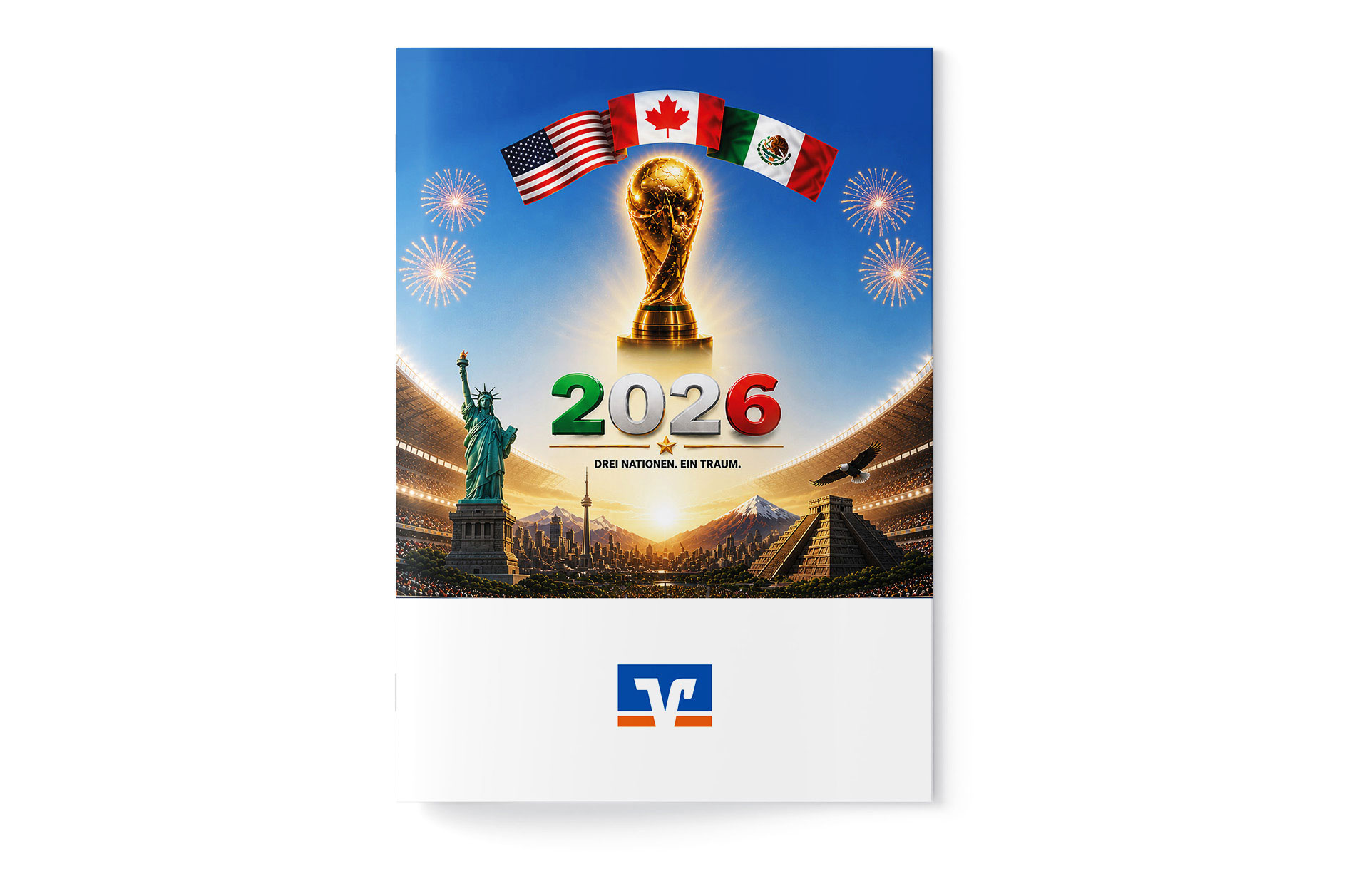 Fußball WM 2026 - Spielplan Broschüre Volksbank
