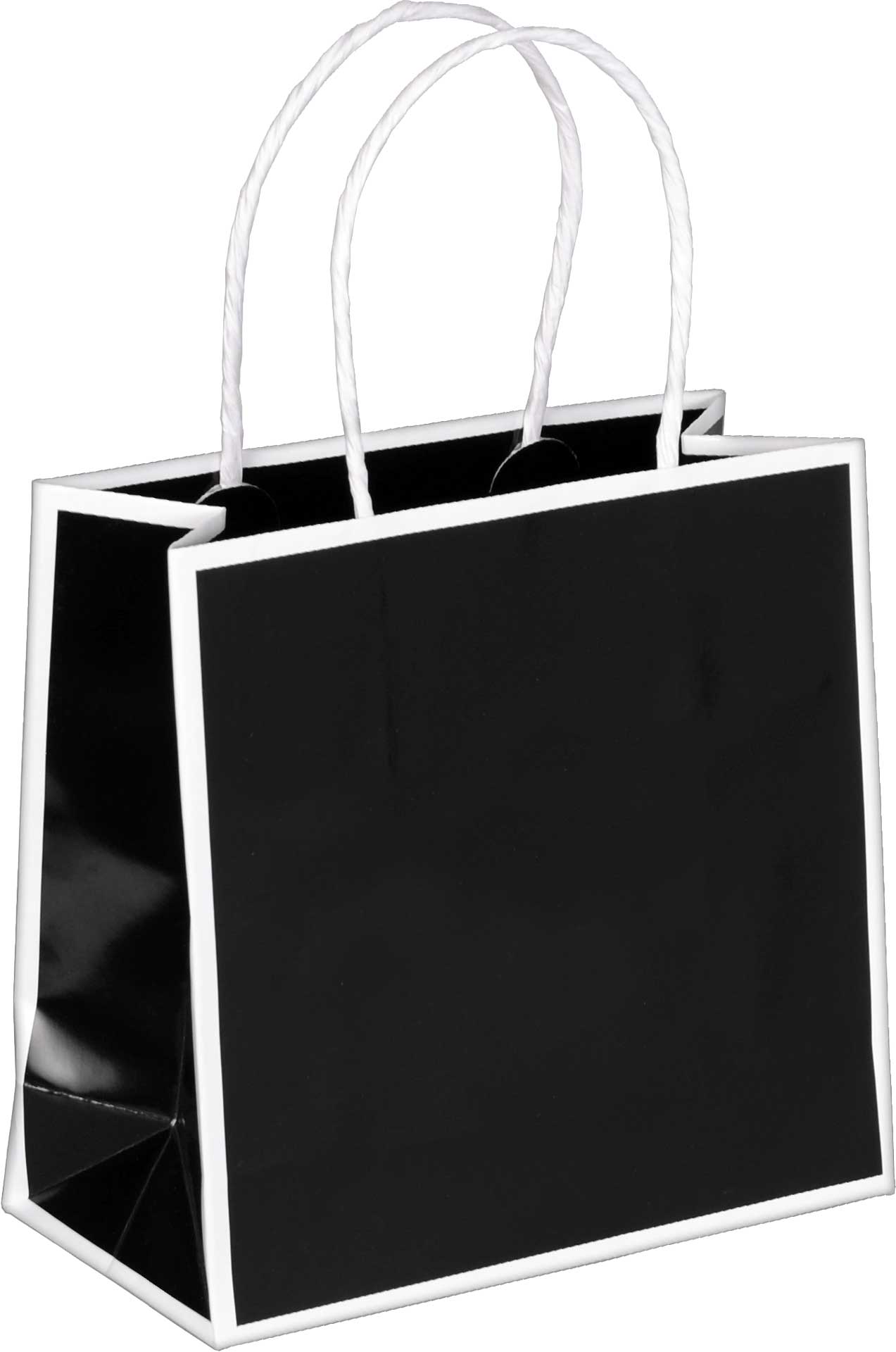 Tragetasche Papier Caro schwarz-weiß
