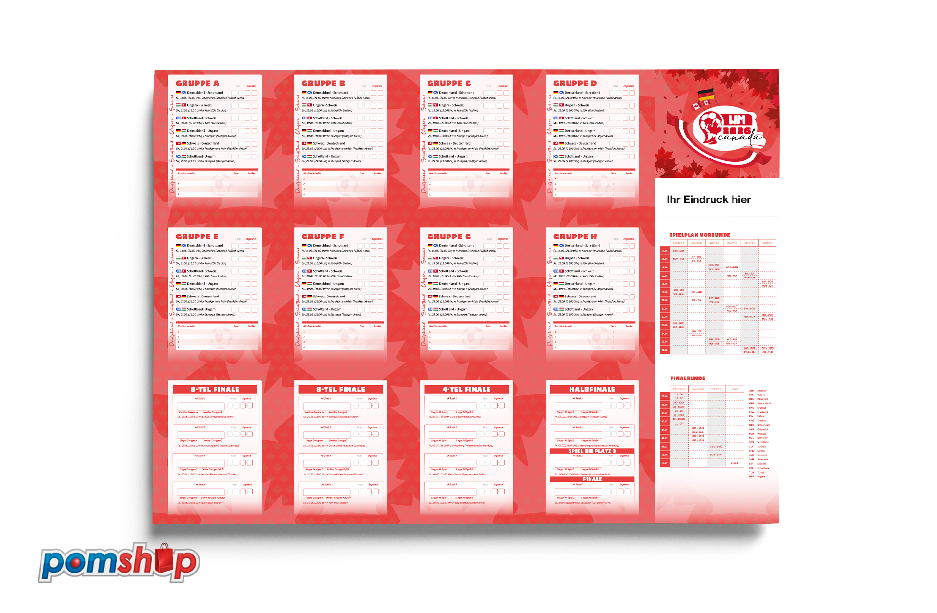 Fußball WM 2026 Spielplan Wandplaner Fußball WM 2026 Spielplan Wandplaner