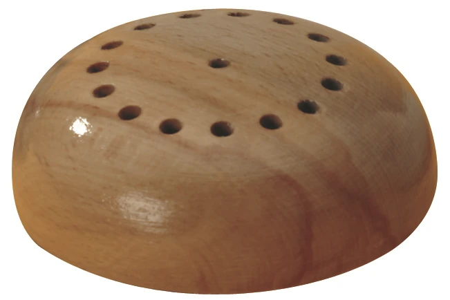 Naturlackierter Holz-Fahnenständer rund 11cm mit 16 Löchern für Tischfahnen