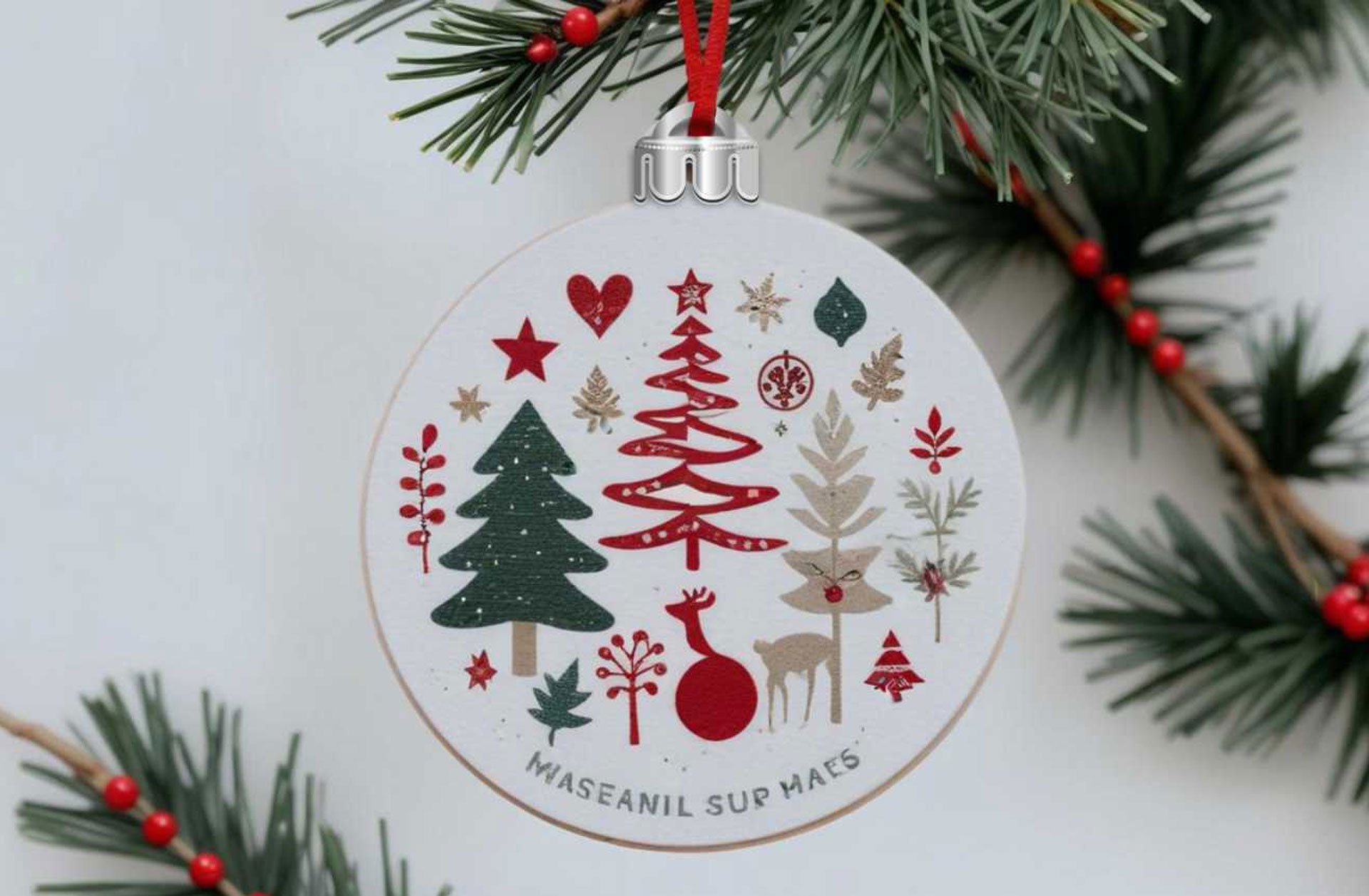 Weihnachtskugel Holzkugel rot
