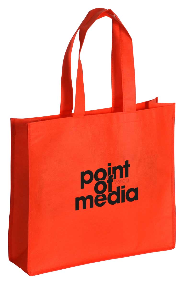 Non-Woven Tragetasche Daily rot mit Logo
