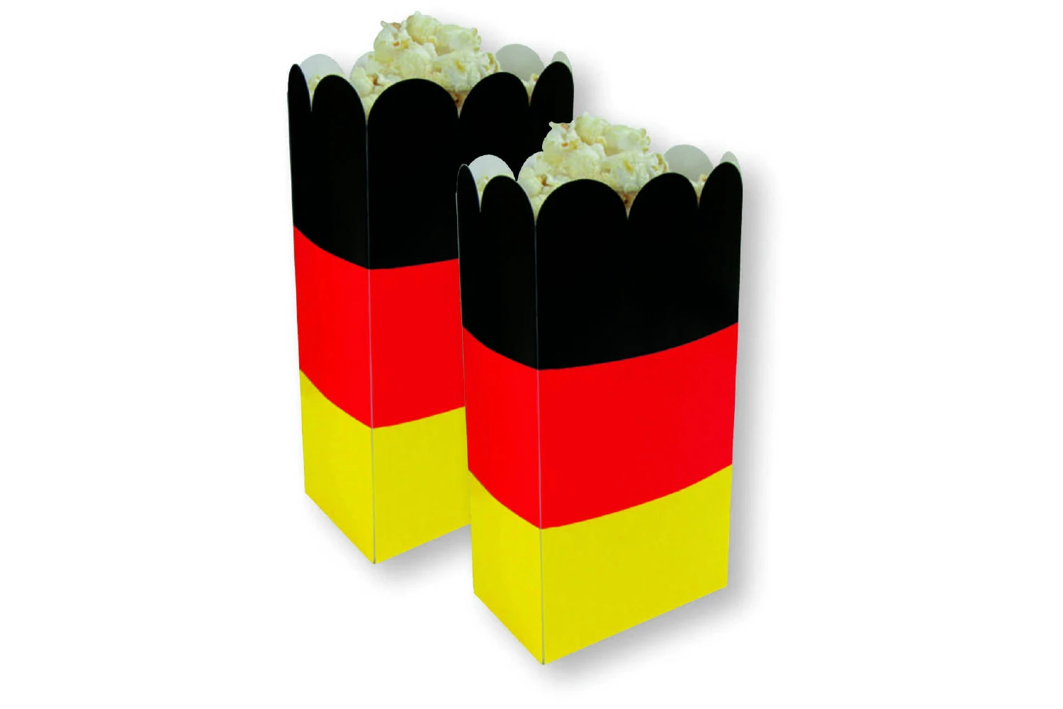 Popcornboxen Deutschland in den Farben Schwarz-Rot-Gelb