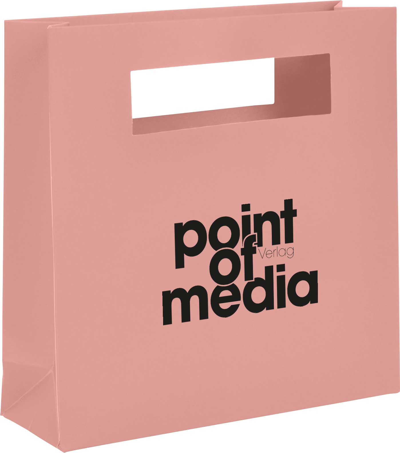 Papier-Tragetasche Avantgarde rosenholz eckig mit Logo