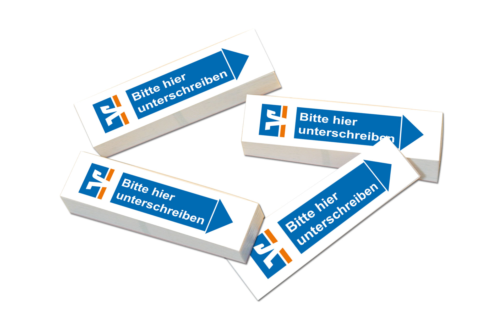 Haftnotizen bitte hier unterschreiben Volksbank rechts