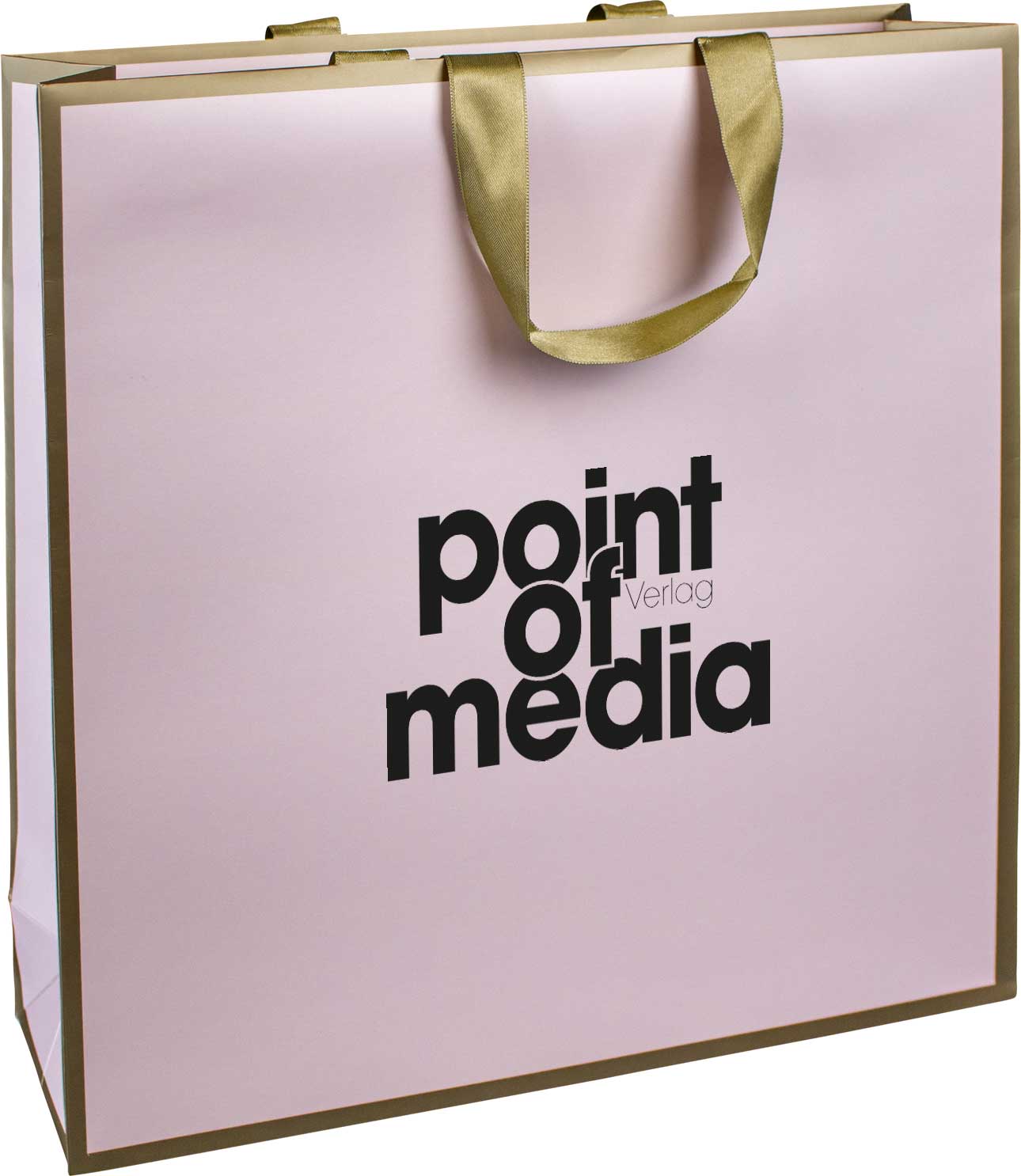 Tragetasche Papier Diplomat altrose mit Logo Tragetasche Papier Diplomat altrose mit Logo