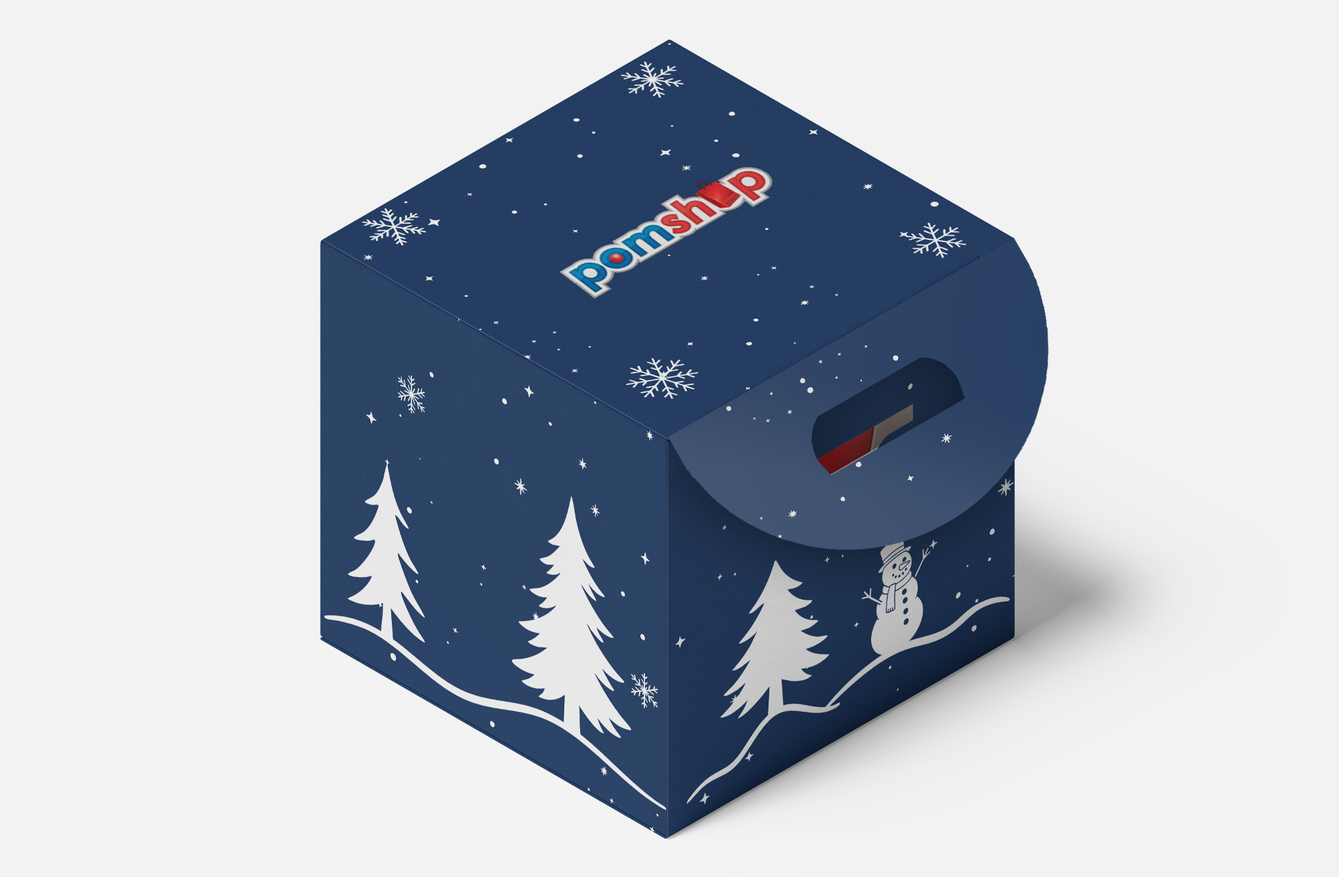 Bedruckte Weihnachtskugel Verpackung ohne Fenster 63 mm