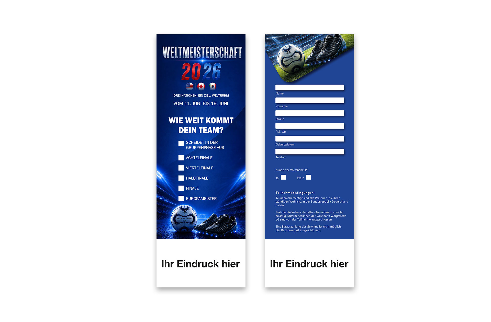 Fußball WM 2026 - Tippschein