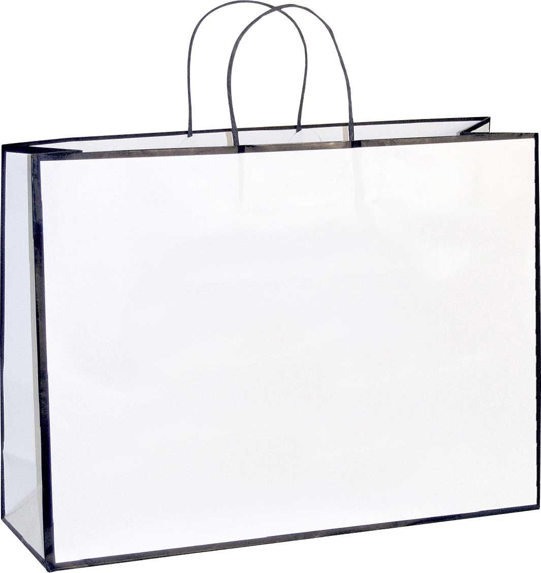Tragetasche Papier Caro weiß-schwarz