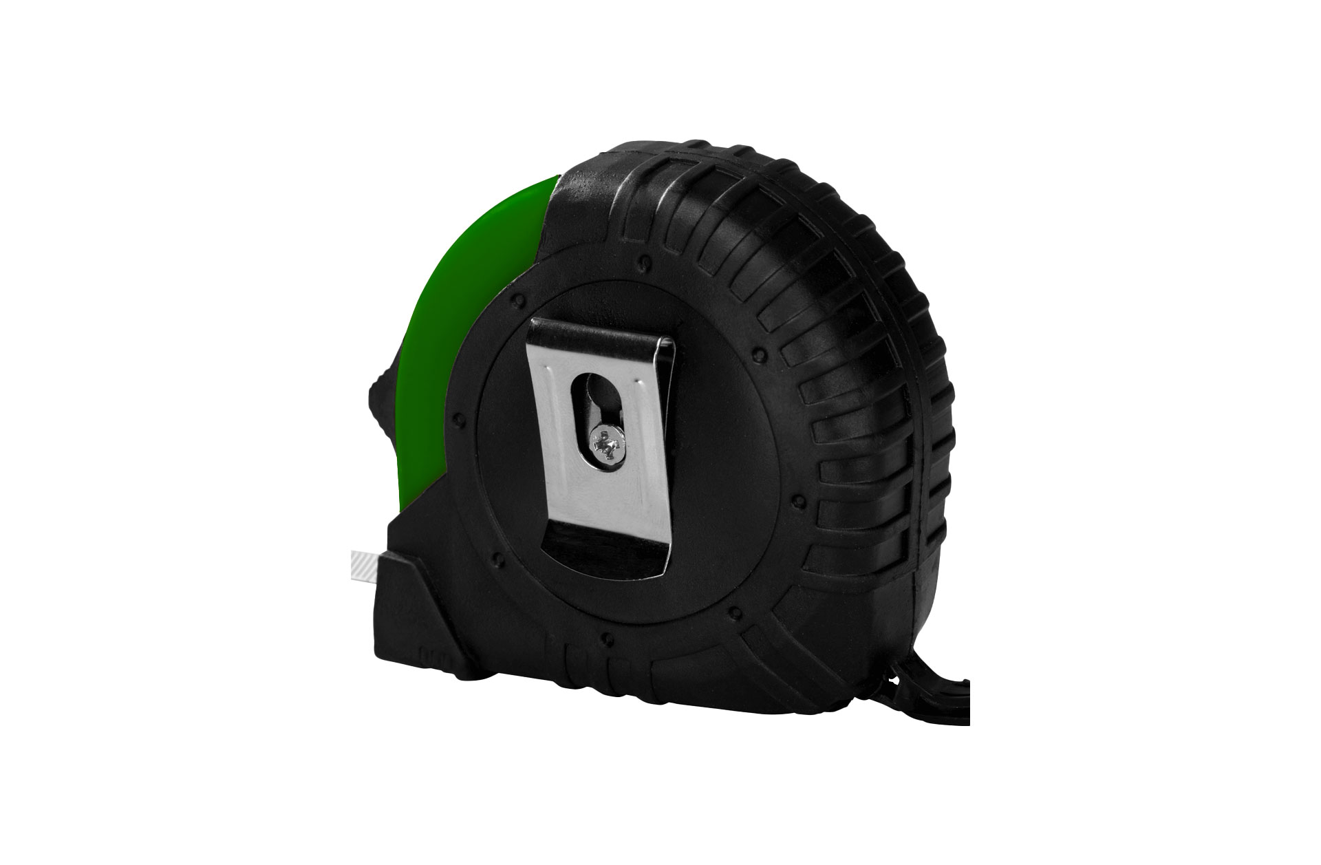 Rollbandmaß farngrün rückseite mit Logo