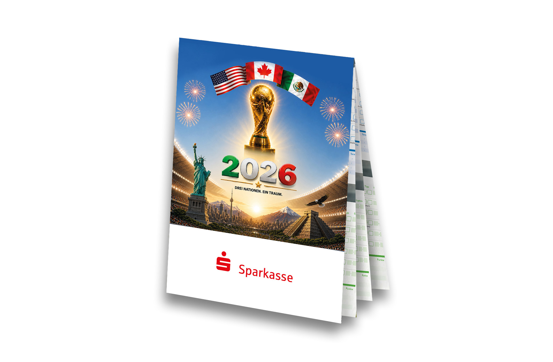 Fußball WM 2026 - Spielplan Faltblatt Sparkasse