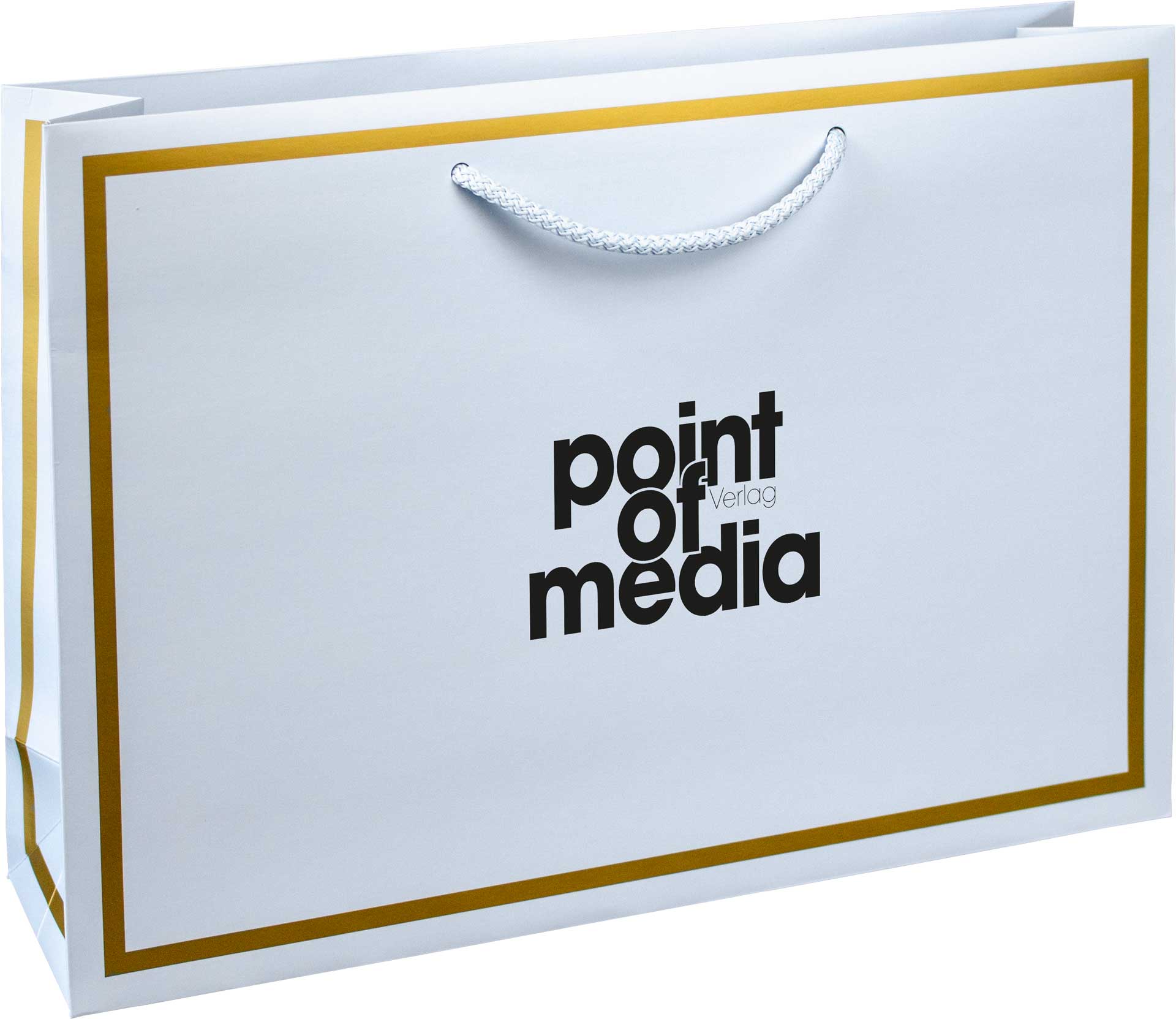 Tragetasche Papier Gala hellblau mit Logo