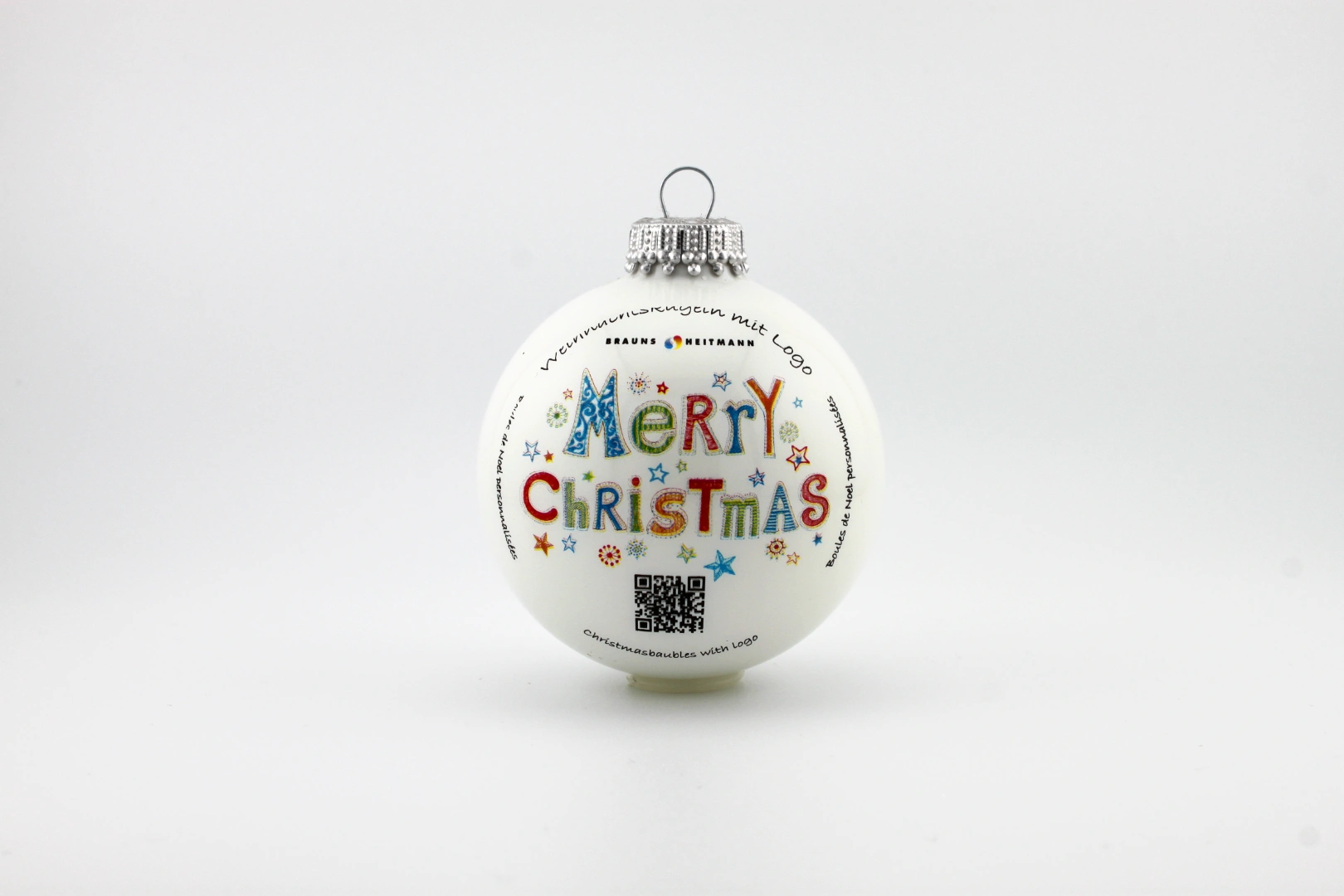 Weihnachtskugeln mit motiv “ durchsichtige Kugel mit 'Merry Christmas'-Text