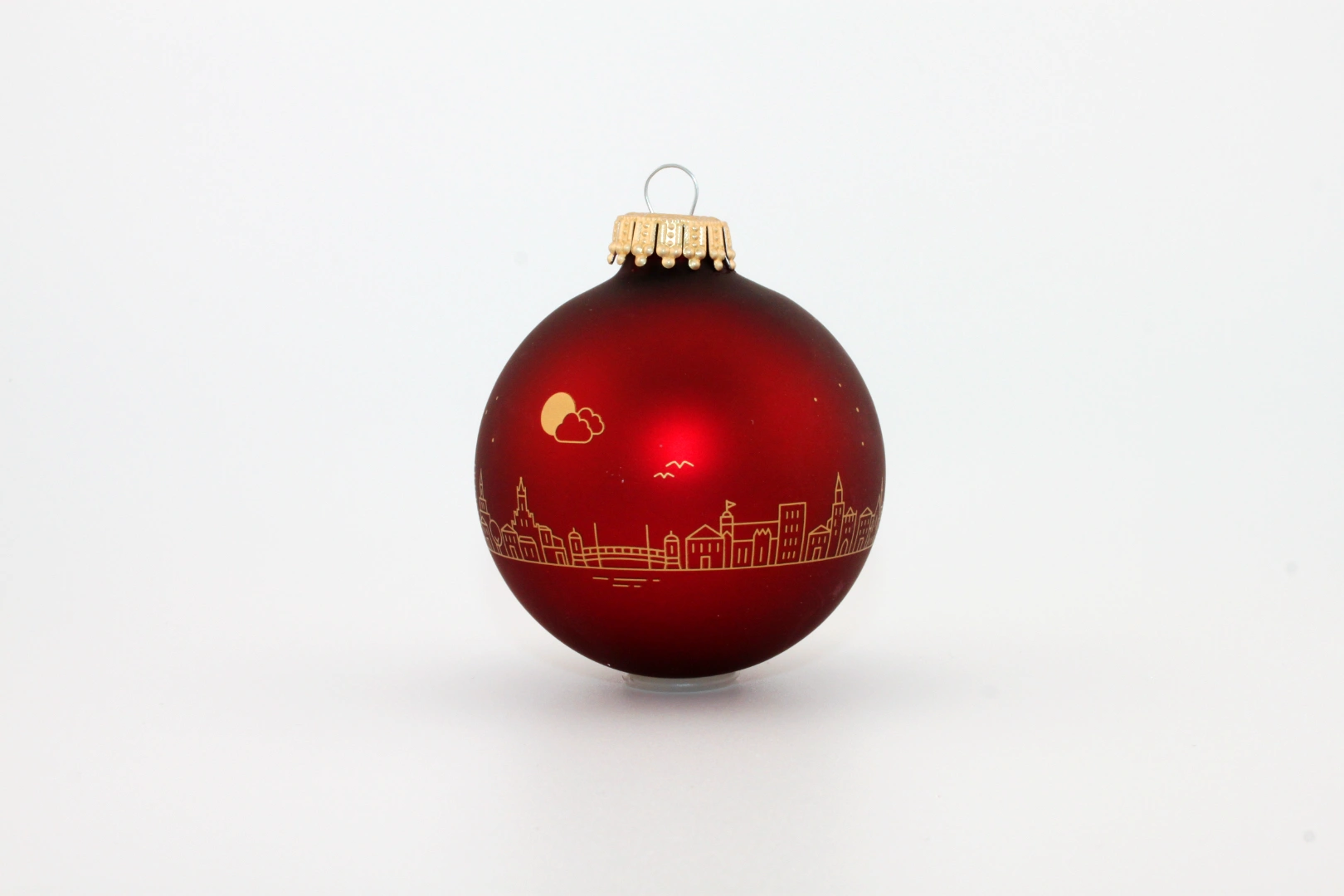 Weihnachtskugel mit logo “ rote Kugel mit Stadtlogo