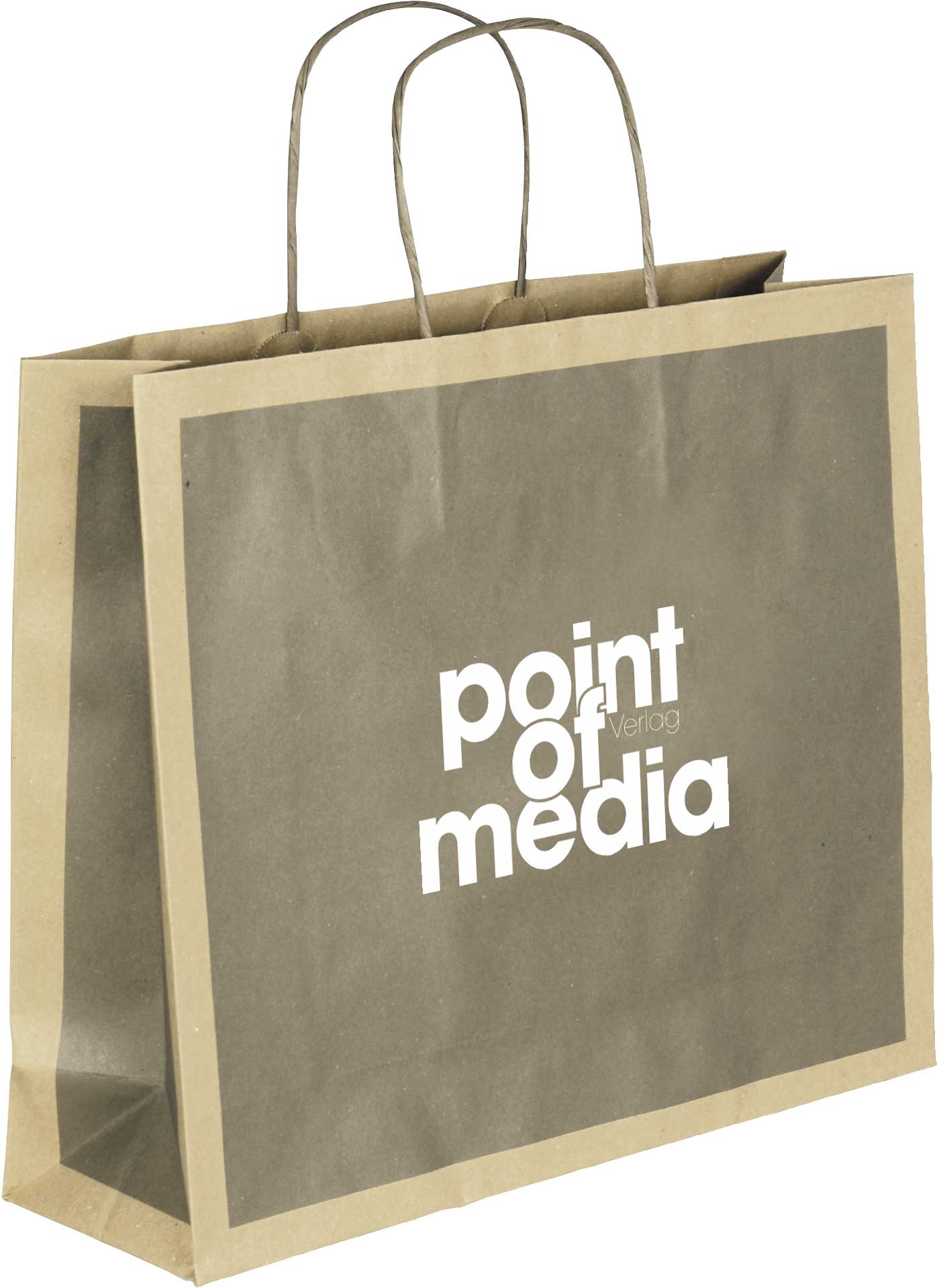 Tragetasche Papier Eco grau mit Logo