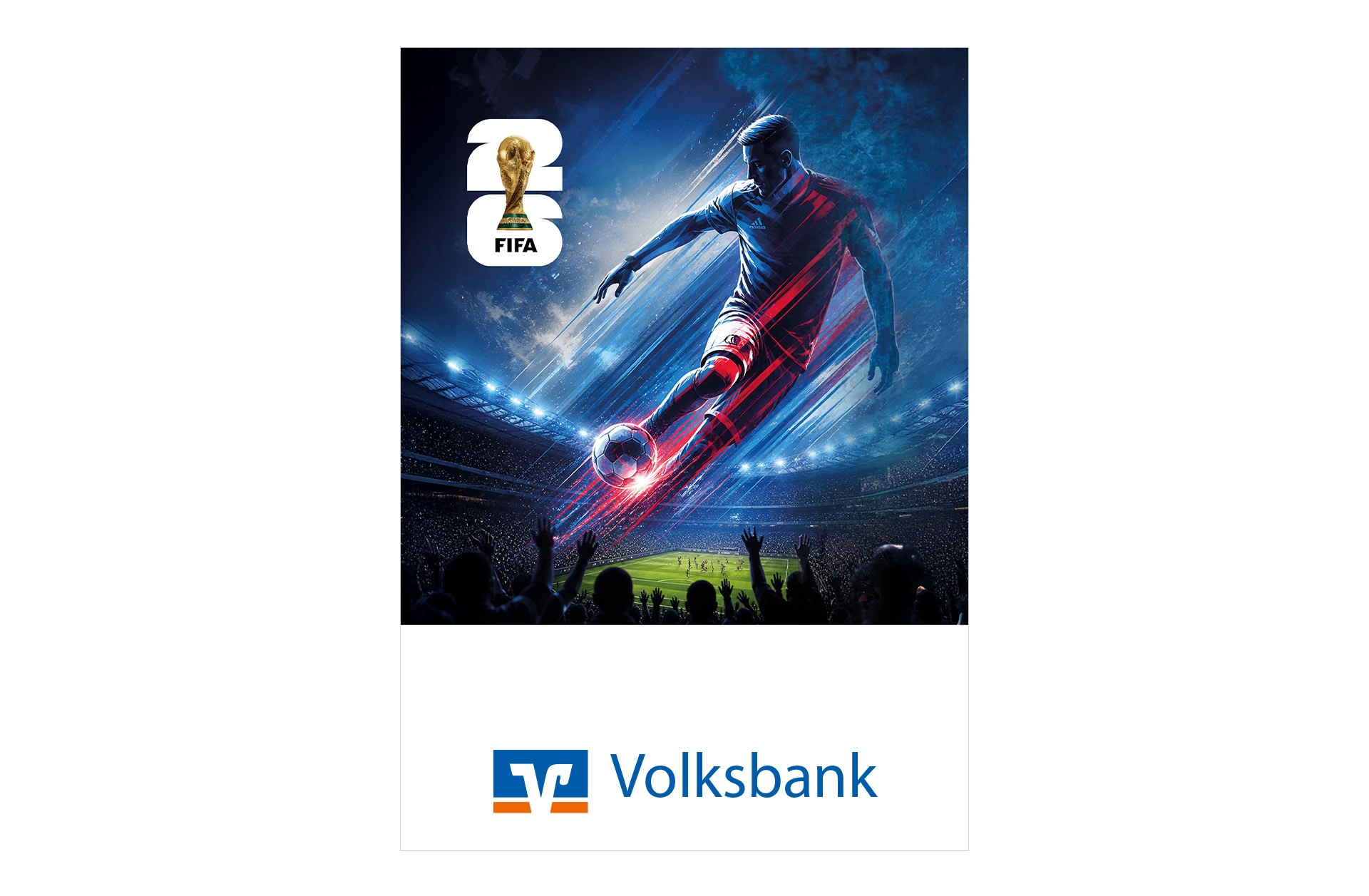Fußball WM 2026 - Spielplan Faltblatt Volksbank