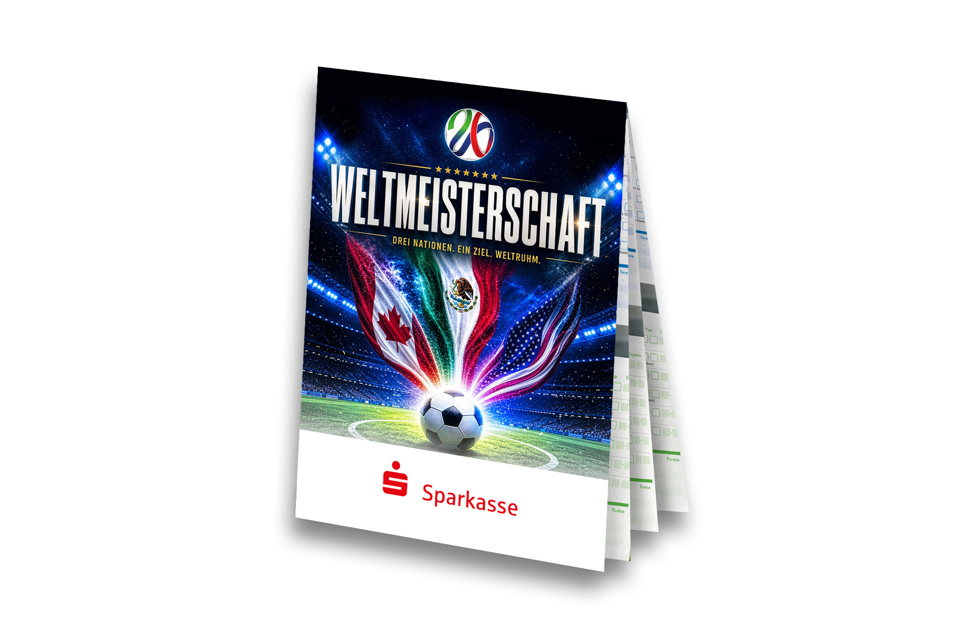 Fußball WM 2026 - Spielplan Faltblatt Sparkasse