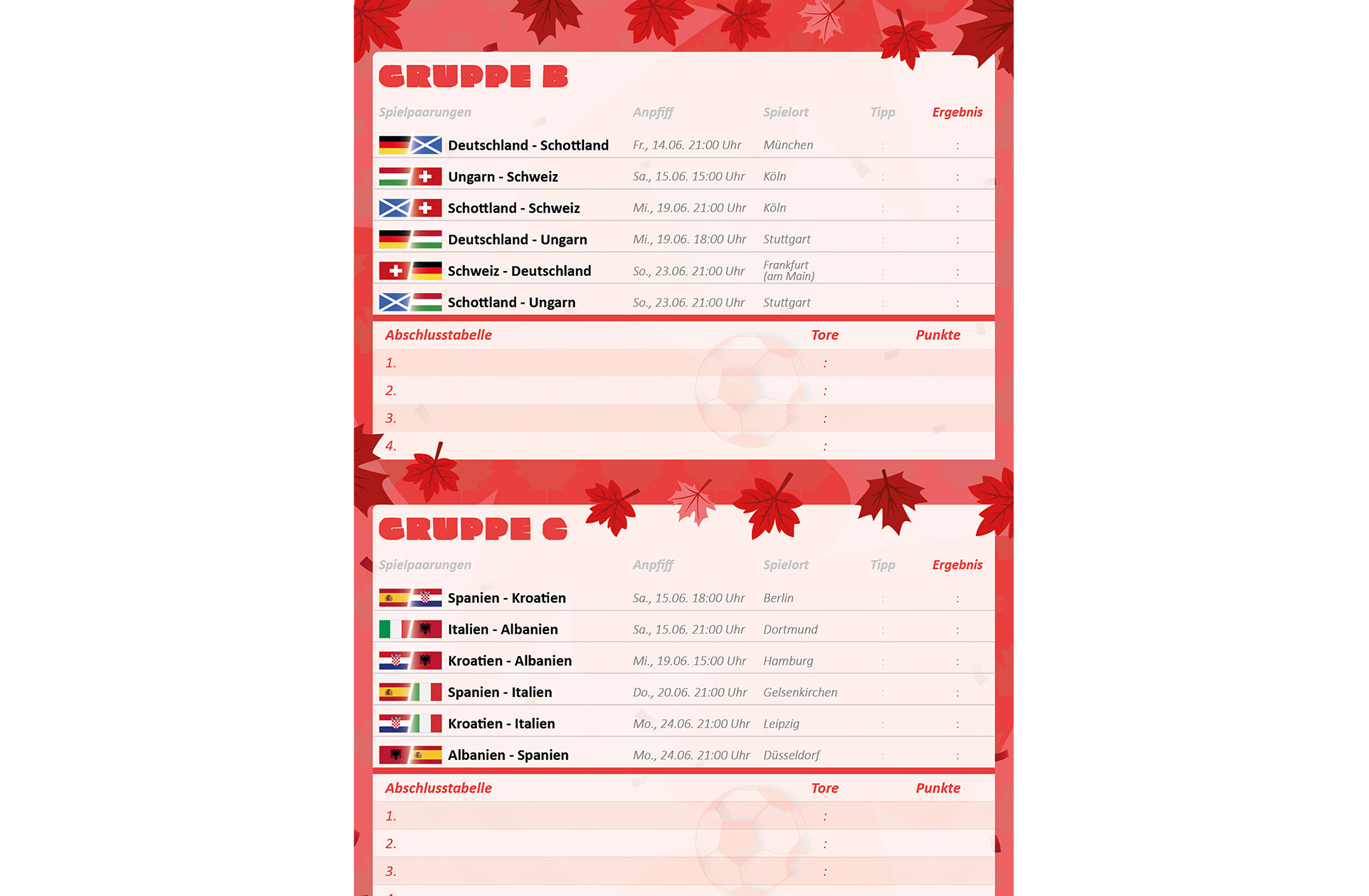 Fußball WM 2026 Spielplan Leporello