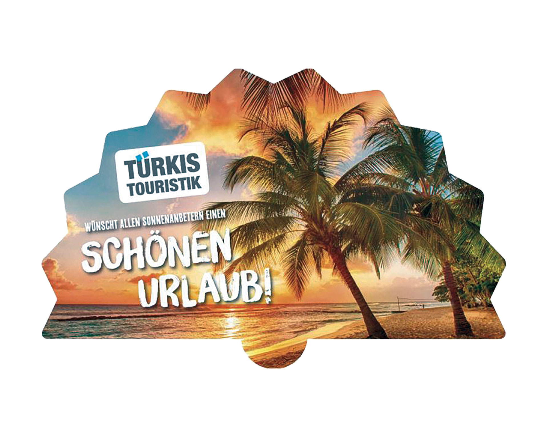 Plano Handfächer ohne Griff Türkis Touristik