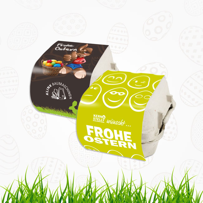 Banderolen mit Firmendruck für Ostereier-Boxen