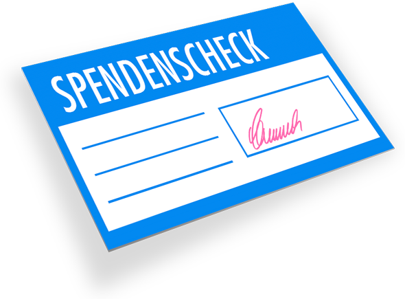 Bedruckte Spendenschecks Spendenscheck mit Logo