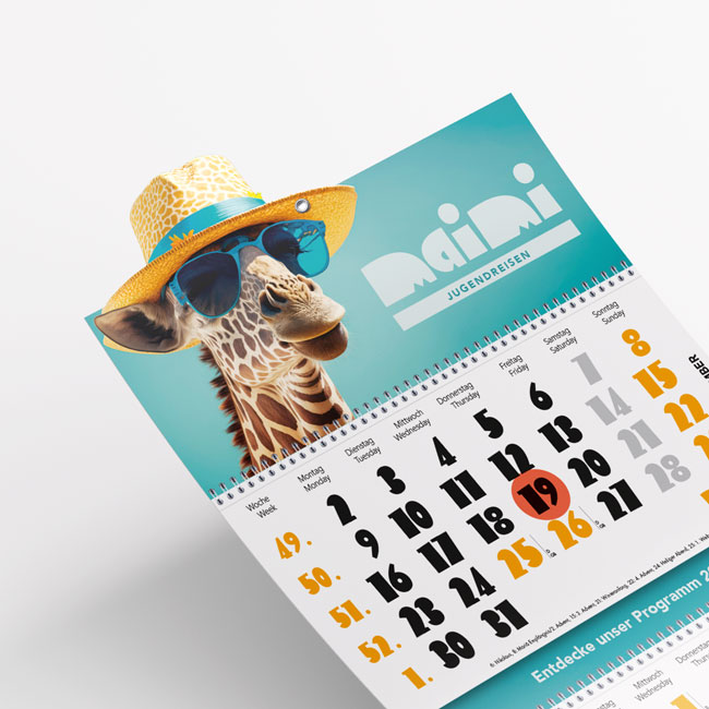 Individueller Kalender mit Konturstanzung Individueller Kalender mit Konturstanzung