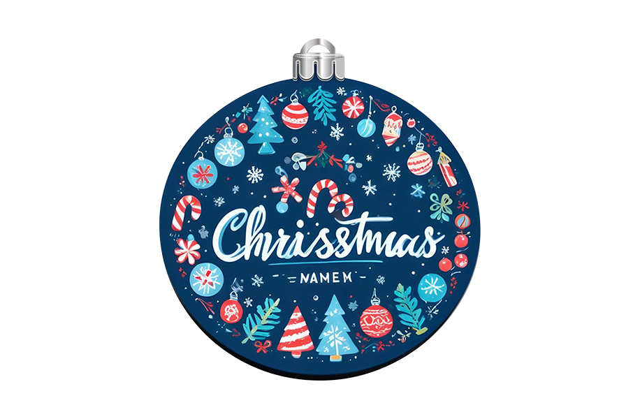 Weihnachtskugel Holz blau