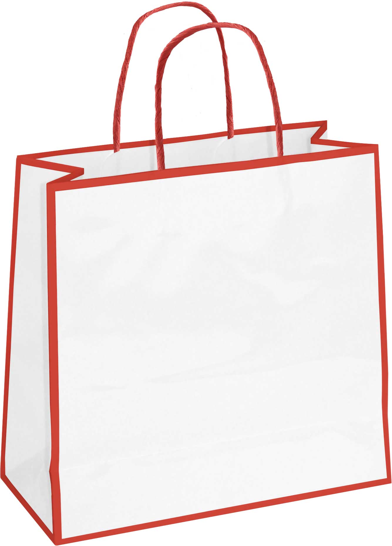 Tragetasche Papier Caro weiß-rot Tragetasche Papier Caro weiß-rot