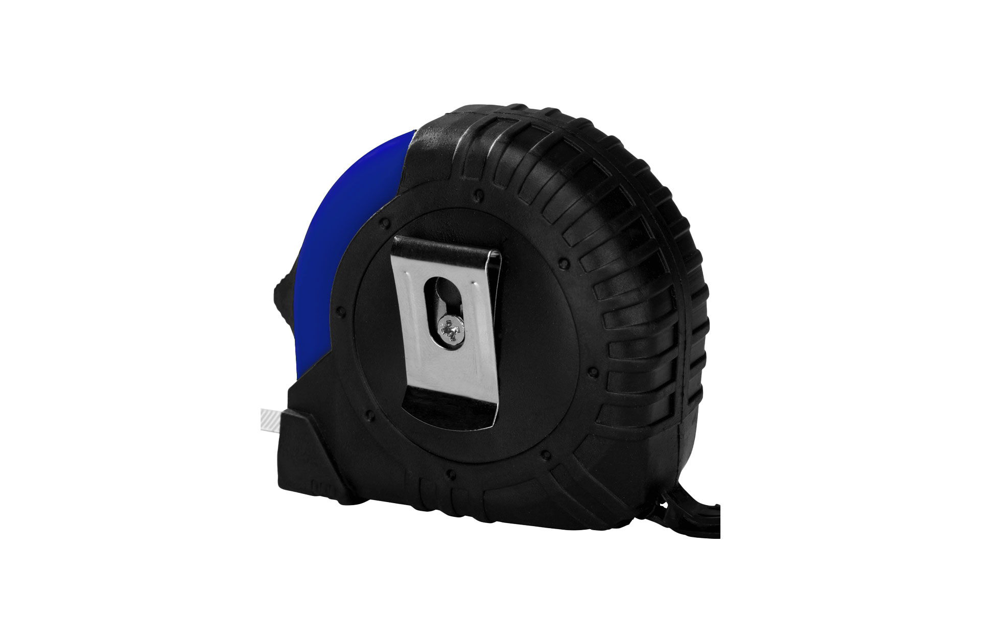 Rollbandmaß royalblau Rückseite mit Logo  Rollbandmaß royalblau Rückseite mit Logo