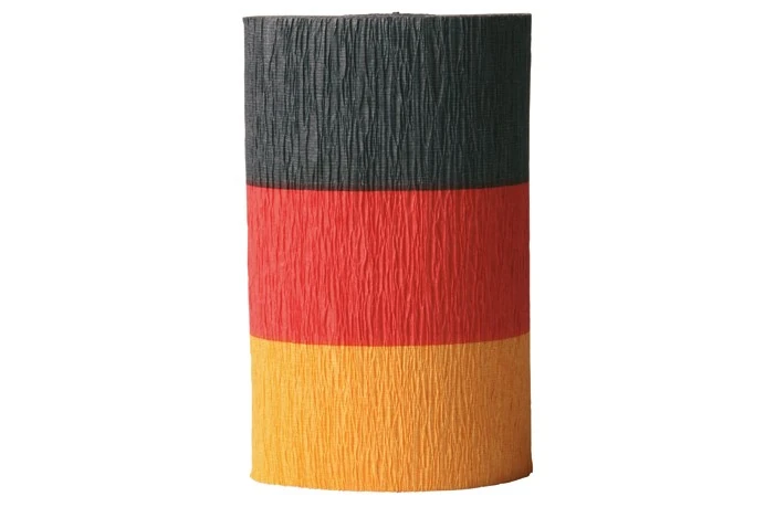 Dekokrepp Deutschland in den Farben Schwarz-Rot-Gold, 10m lang, 10cm breit