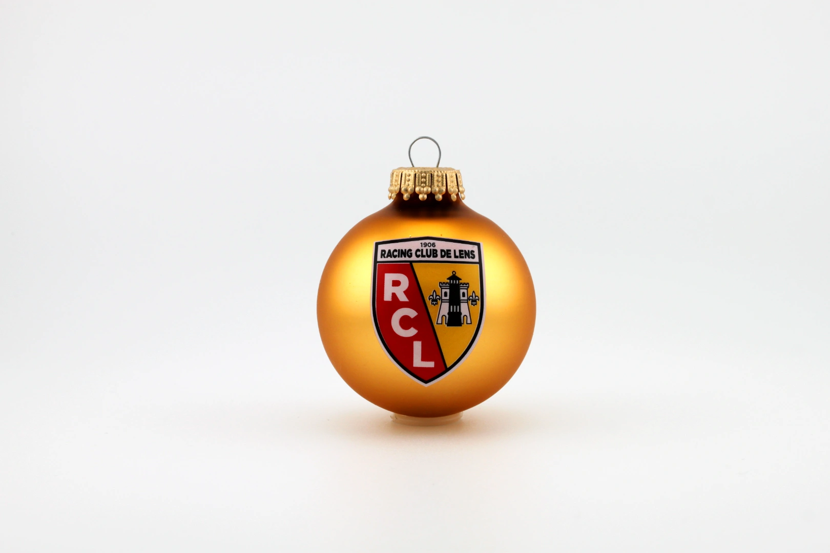 Weihnachtskugel mit logo “ orange Kugel mit Racing Lens Vereinslogo