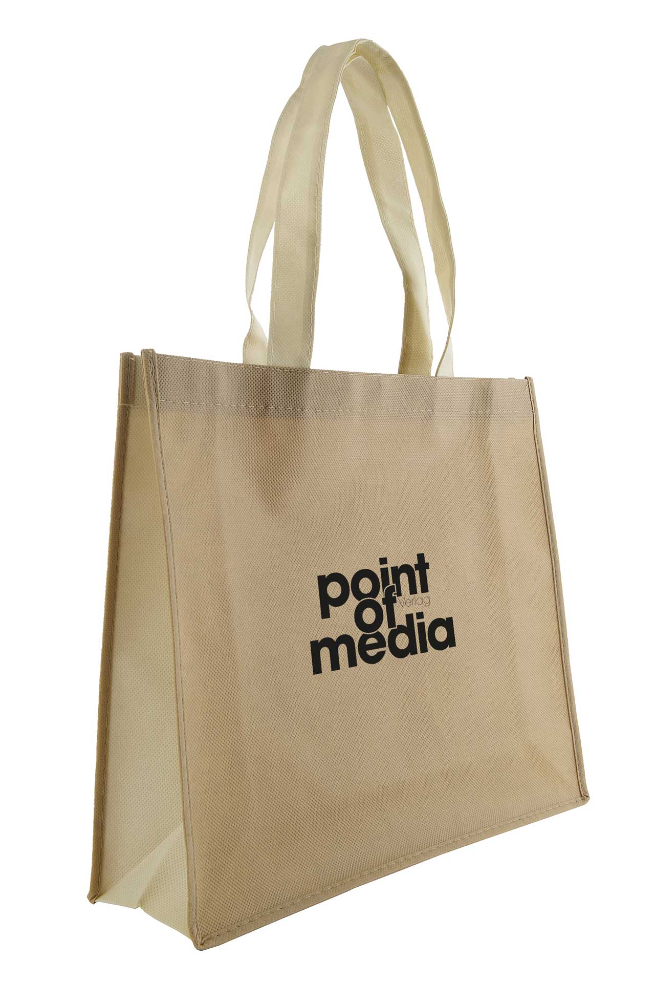 Non-Woven Tragetasche Daily beige-creme mit Logo