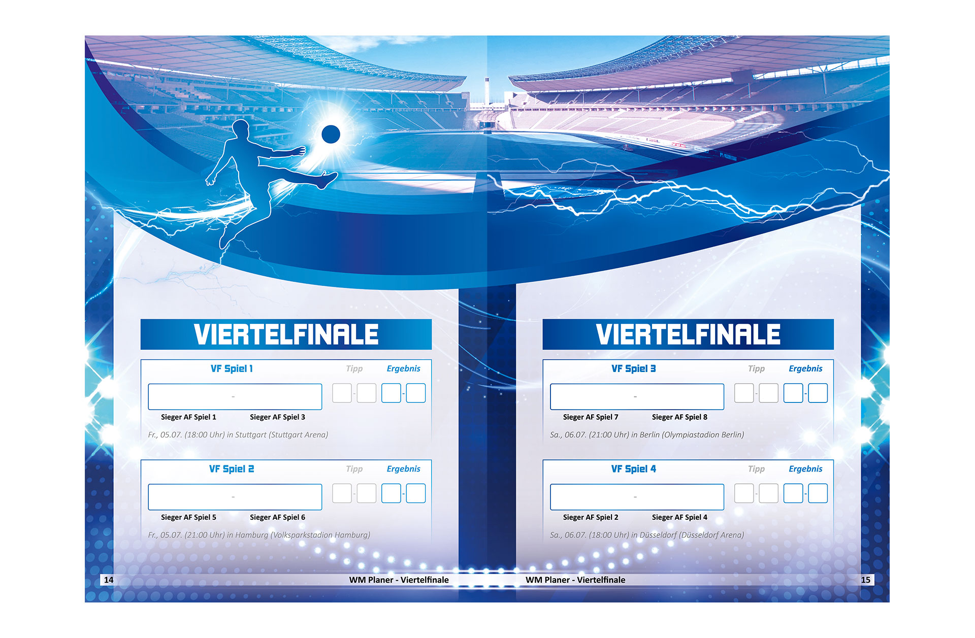 Fußball EM 2024 Spielplan Broschüre offen