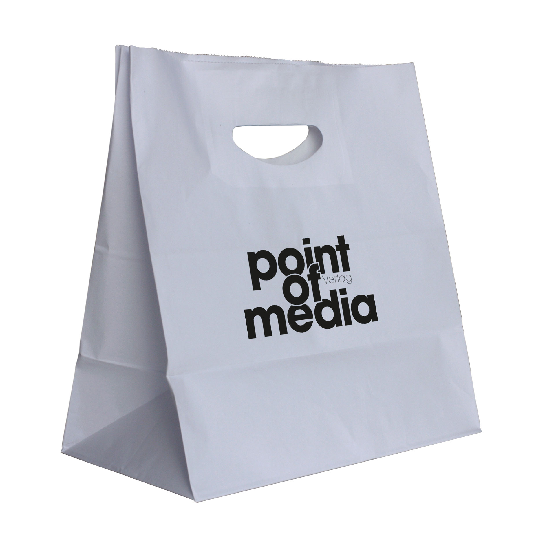 Tragetasche Papier ECOBAG weiß mit Logo