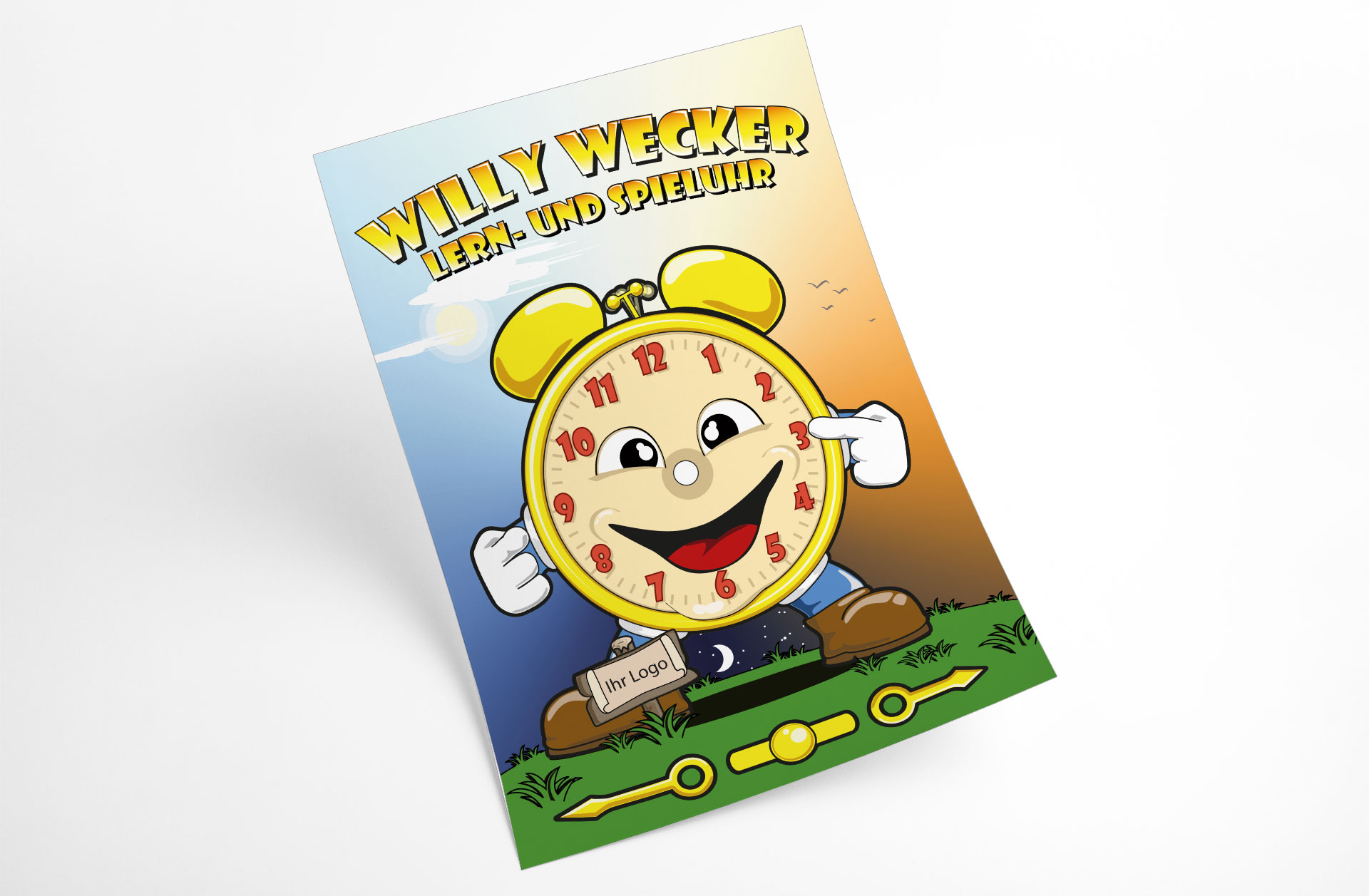 Lernuhr Willy Wecker mit Logo