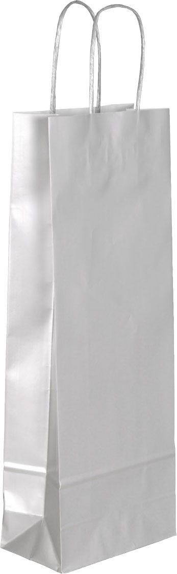 Bedruckte Tragetasche Flaschentasche silber