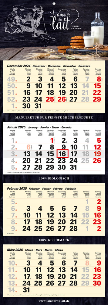 Wandkalender Junior Euro West 4M Chamois