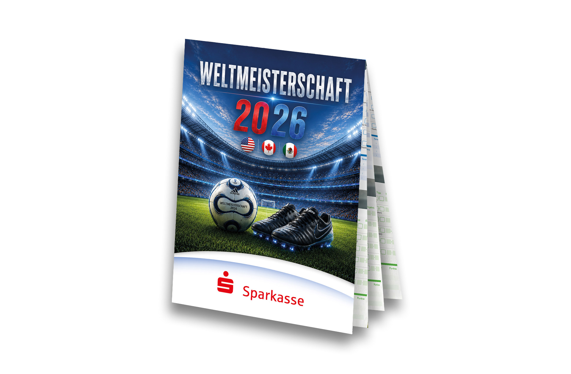 Fußball WM 2026 - Spielplan Faltblatt Sparkasse