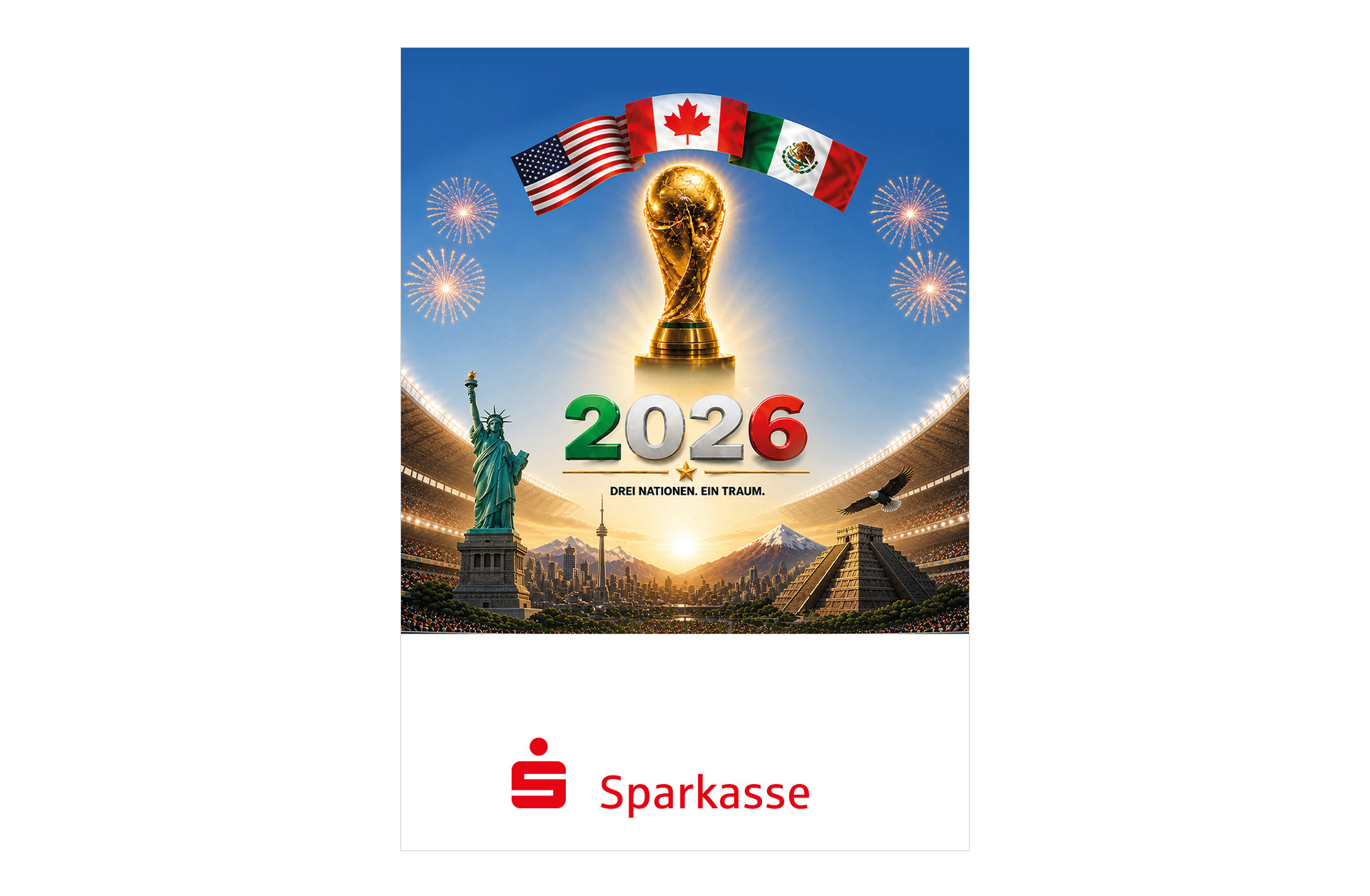 Fußball WM 2026 - Spielplan Faltblatt Sparkasse
