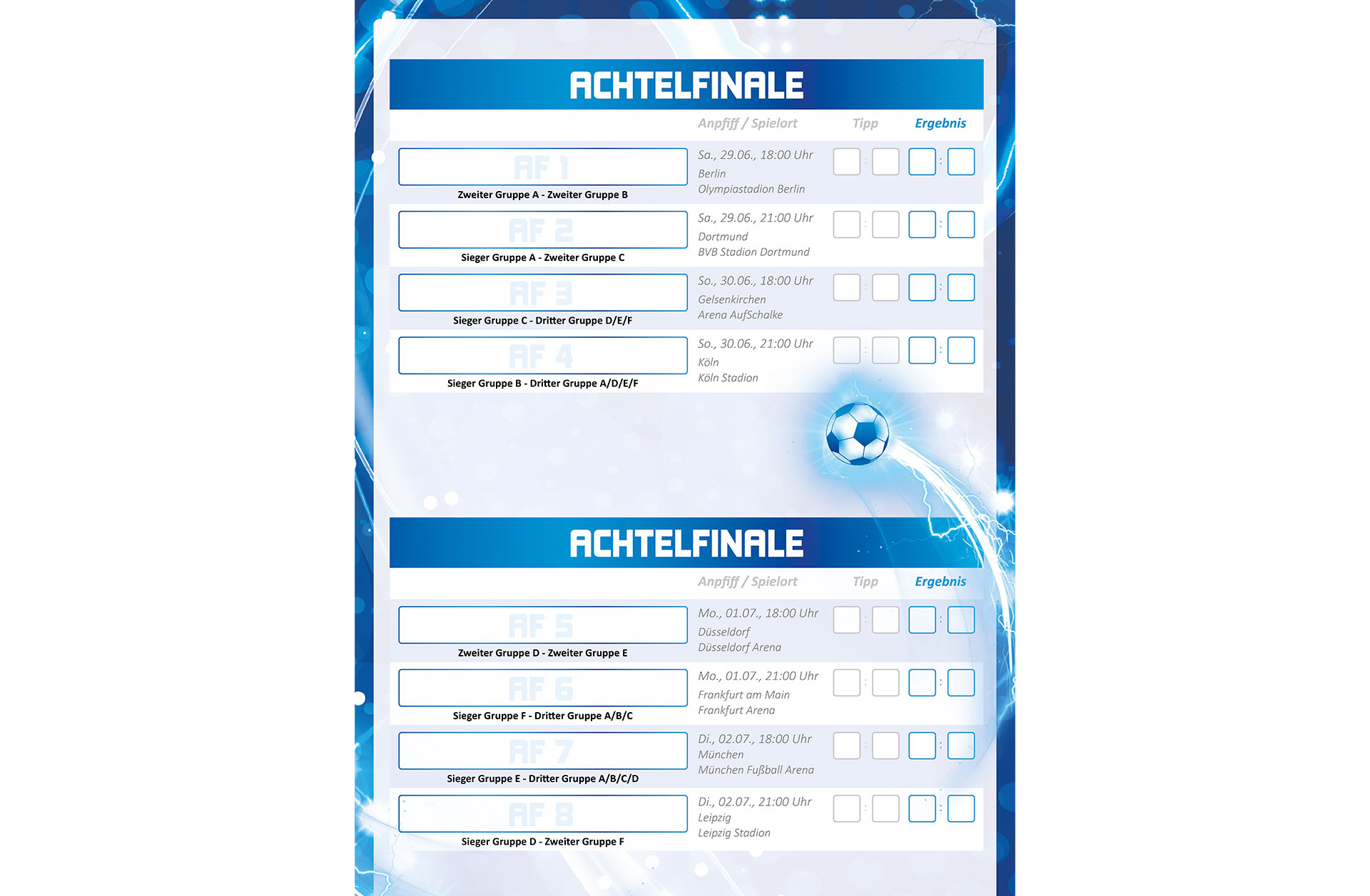 Fußball EM 2024 Spielplan Leporello