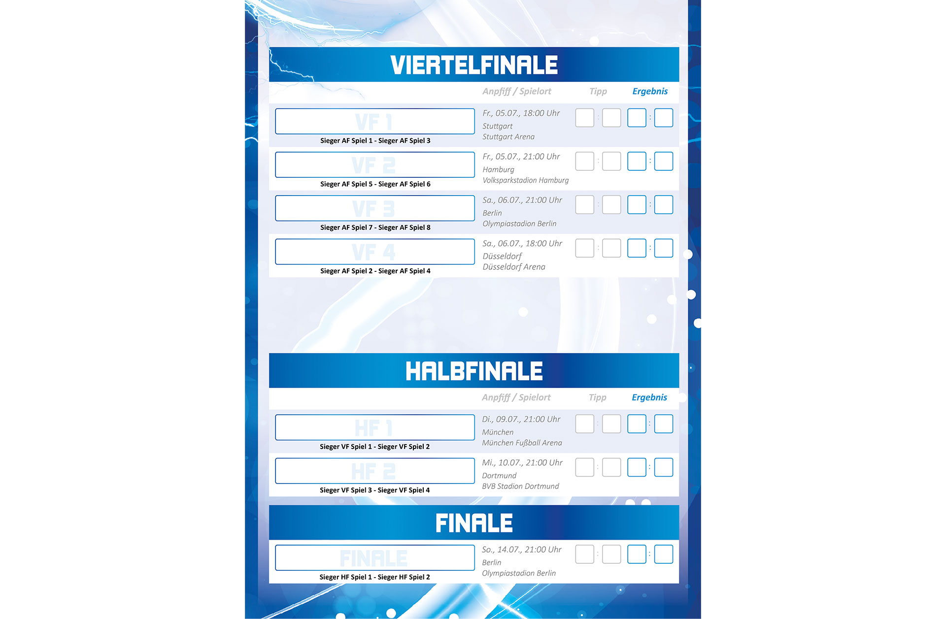 Fußball EM 2024 Spielplan Leporello