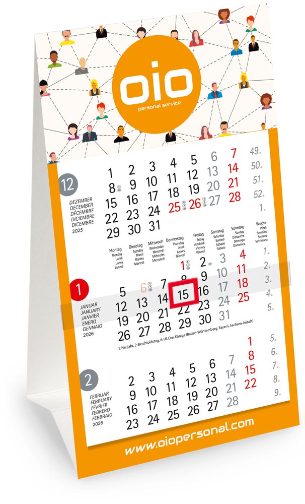 Tischkalender Table 3M Avantgarde Euro West